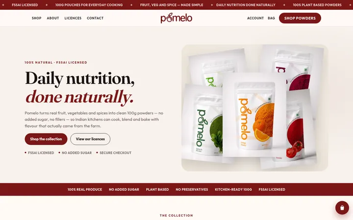 Pomelo website homepage